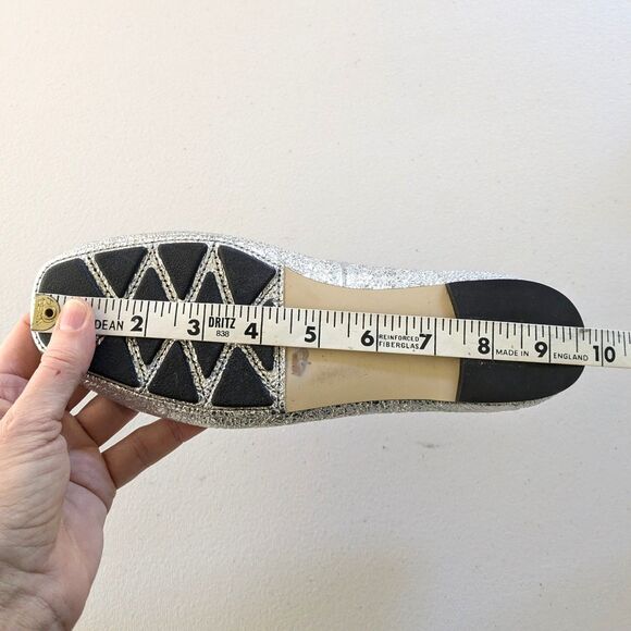 Tory Burch Laila 2 Driver Size 7M Ballet Flats Crinkle Metallic Silver Sparkle - Picture 13 of 14